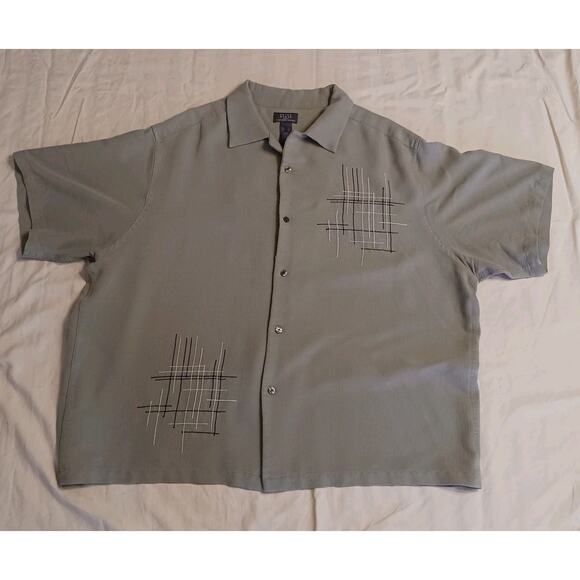 Crazy Horse Claiborne Mens Shirt 2XL Short Sleeve Button Down Collared Green - Picture 1 of 7